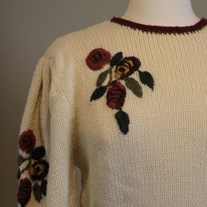 Sweet and romantic, beautiful vintage handknit